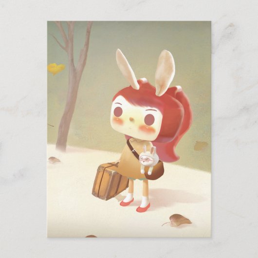 Kleine Meisje Verloren in het Bos Aankondigingskaart (Voorkant)