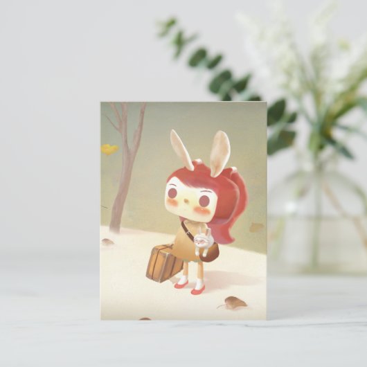 Kleine Meisje Verloren in het Bos Aankondigingskaart (Staand voorkant)