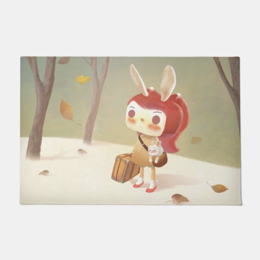 Kleine Meisje Verloren in het Bos Deurmat (Voorkant)