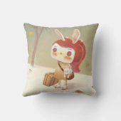 Kleine Meisje Verloren in het Bos Kussen (Achterkant)