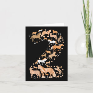 Kleine meisjes 2 jaar oud 2e verjaardag paard Grap Kaart