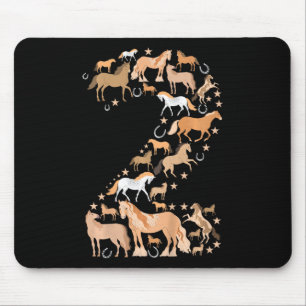 Kleine meisjes 2 jaar oud 2e verjaardag paard Grap Muismat