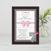 Kleine meisjes 7e verjaardag kaart (Staand voorkant)