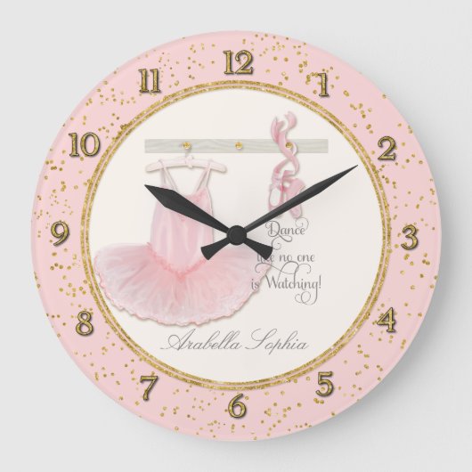 Kleine meisjes Ballet Ballerina Dance Room Decor Grote Klok (Voorkant)