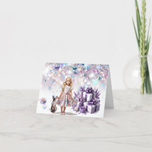 Kleine Meisje's Bling Magische Verjaardag Kaart