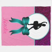 Kleine meisjes dansen glitter en boog fleece deken (Voorkant (Horizontaal))