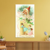 Kleine meisjes die door de slaapkamer ronddraaien canvas afdruk (Insitu (Woonkamer))