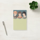  kleine meisjes die drie zussen eten post-it® notes (Kantoor)