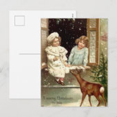  kleine meisjes die meer kerstmis eten feestdagenkaart (Voorkant / Achterkant)