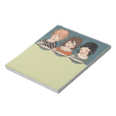  kleine meisjes die soep drie zussen eten notitieblok (Linkerzijde)