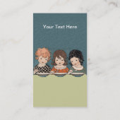  kleine meisjes die soep drie zussen eten visitekaartje (Achterkant)