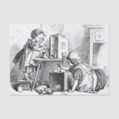 Kleine meisjes die thuis etsen tissuepapier (Voorkant)