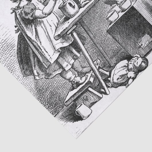 Kleine meisjes die thuis etsen tissuepapier (Detail)