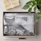 Kleine meisjes die thuis etsen tissuepapier (Geschenk)