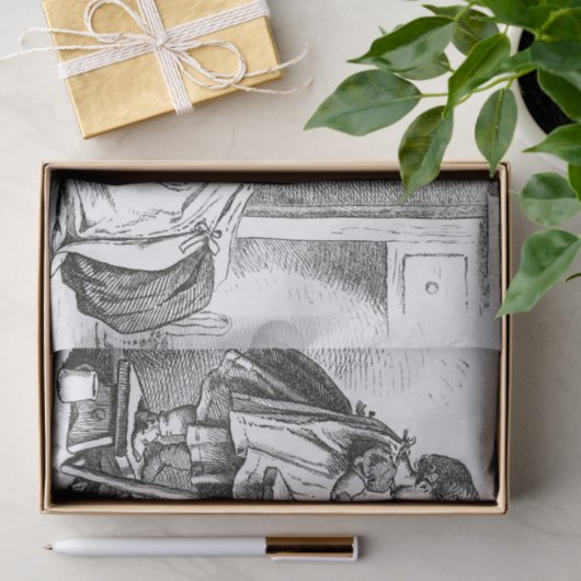 Kleine meisjes die thuis etsen tissuepapier (Geschenk)