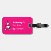 Kleine Meisjes Eenhoorn Pony Bagagelabel (Achterkant horizontaal)