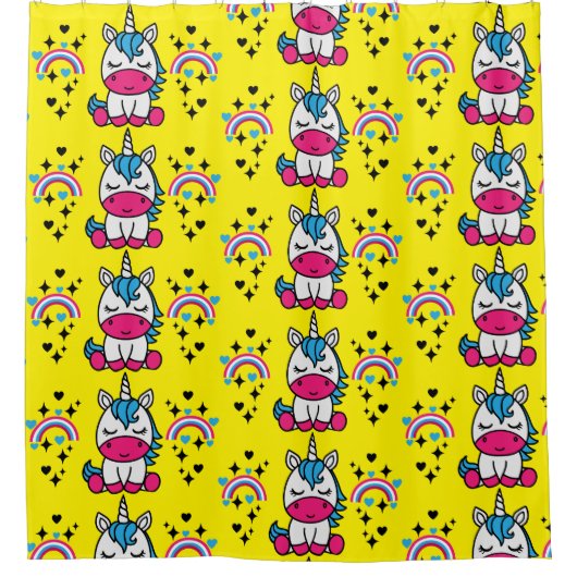 Kleine Meisjes Eenhoorn Pony Douchegordijn (Voorkant)