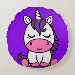 Kleine Meisjes Eenhoorn Pony Rond Kussen