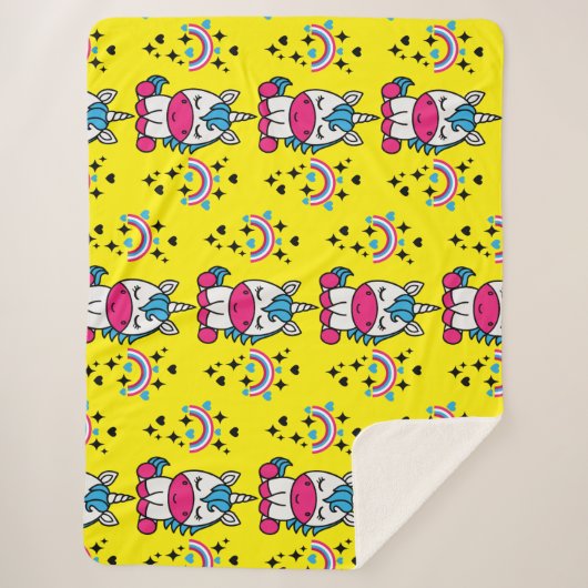 Kleine Meisjes Eenhoorn Pony Sherpa Deken (Voorkant)