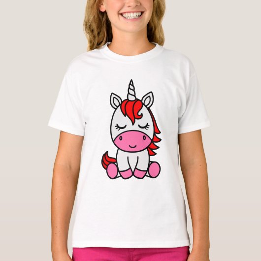 Kleine Meisjes Eenhoorn Pony T-shirt (Voorkant)