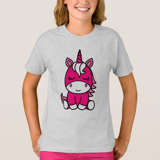 Kleine Meisjes Eenhoorn Pony T-shirt (Voorkant)