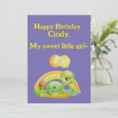 Kleine Meisjes Gepersonaliseerde Verjaardag Wenska Bedankkaart (Staand voorkant)