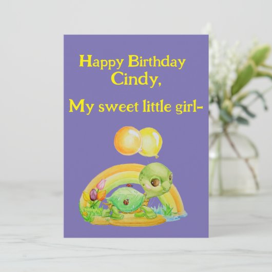 Kleine Meisjes Gepersonaliseerde Verjaardag Wenska Bedankkaart (Staand voorkant)