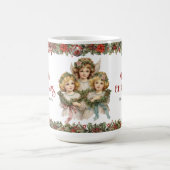 Kleine meisjes Kerst Victoriaans Engelen met hulst Koffiemok (Center)