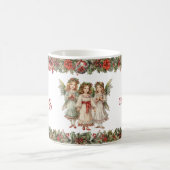 Kleine meisjes Kerst Victoriaans Engelen met hulst Koffiemok (Center)