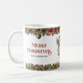 Kleine meisjes Kerst Victoriaans Engelen met hulst Koffiemok (Links)