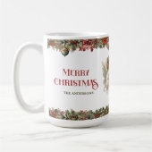 Kleine meisjes Kerst Victoriaans Engelen met hulst Koffiemok (Links)