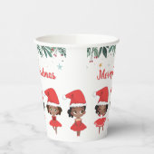Kleine Meisjes Kerstmis Santa Hat Ballerinas Papieren Bekers (Links)