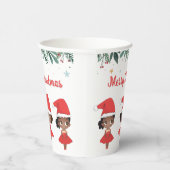 Kleine Meisjes Kerstmis Santa Hat Ballerinas Papieren Bekers (Rechts)