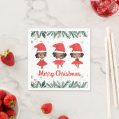 Kleine Meisjes Kerstmis Santa Hat Ballerinas Servet (Insitu)