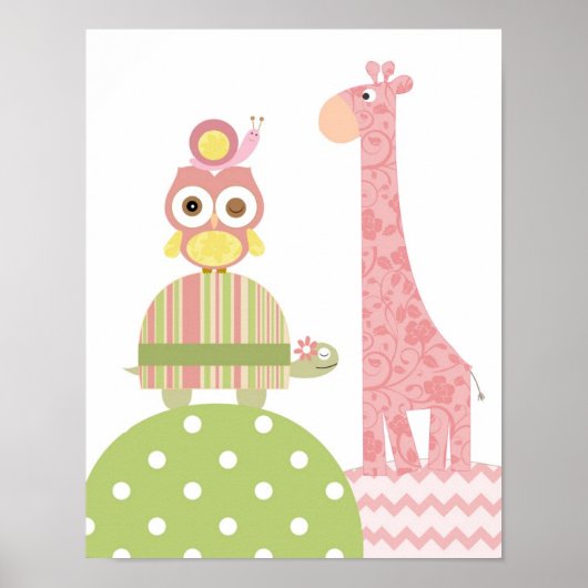 Kleine meisjes kleuterkunst poster (Voorkant)