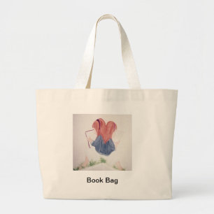 kleine meisjes lezen canvas tas