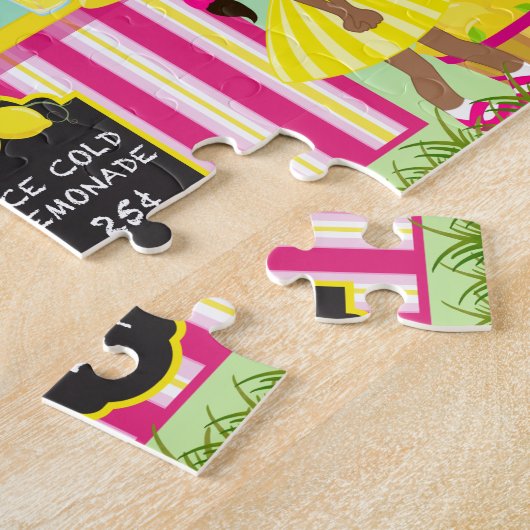 Kleine meisjes limonade standaard legpuzzel (Zijkant)