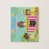 Kleine meisjes limonade standaard legpuzzel (Verticaal)