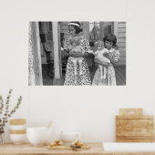 Kleine meisjes met Dolls, jaren dertig Poster (Keuken)