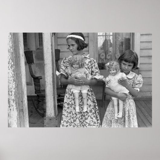 Kleine meisjes met Dolls, jaren dertig Poster (Voorkant)