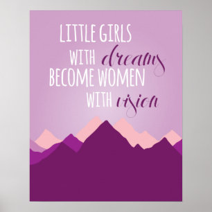 Kleine meisjes met Poster Dreams - Paars