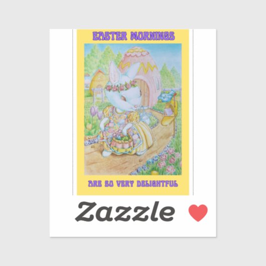 Kleine Meisjes Paas Sticker (Vel)