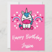 Kleine Meisjes Roze Regenboog Eenhoorn (Voorkant)