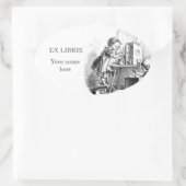 Kleine meisjes spelen huis etsen ex libris ovale sticker (Tas)