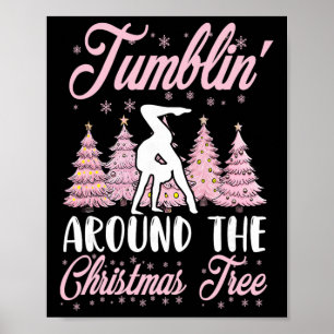 Kleine Meisjes Turnen Handstand Turnster Kerstmis Poster