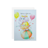 Kleine meisjes verjaardagskaart kaart (Voorkant / Achterkant in situ)