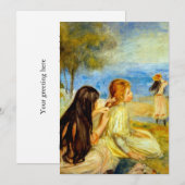 Kleine meisjes verlaten mooie Renoir schilderkunst Aankondiging (Voorkant / Achterkant)