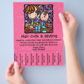 Kleine meisjesstylist die thuis werkt! ROZE Flyer (Hand)