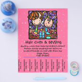 Kleine meisjesstylist die thuis werkt! ROZE Flyer (Enkel)