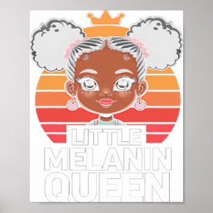 Kleine Melanine Koningin Afrikaanse Meisje Zwarte Poster